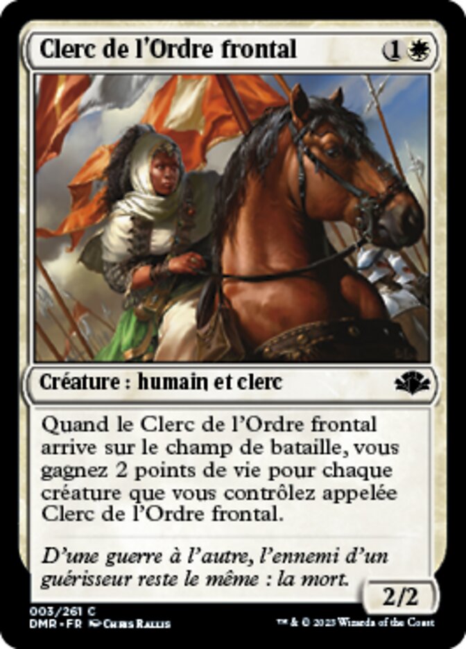 image Clerc de l'Ordre frontal