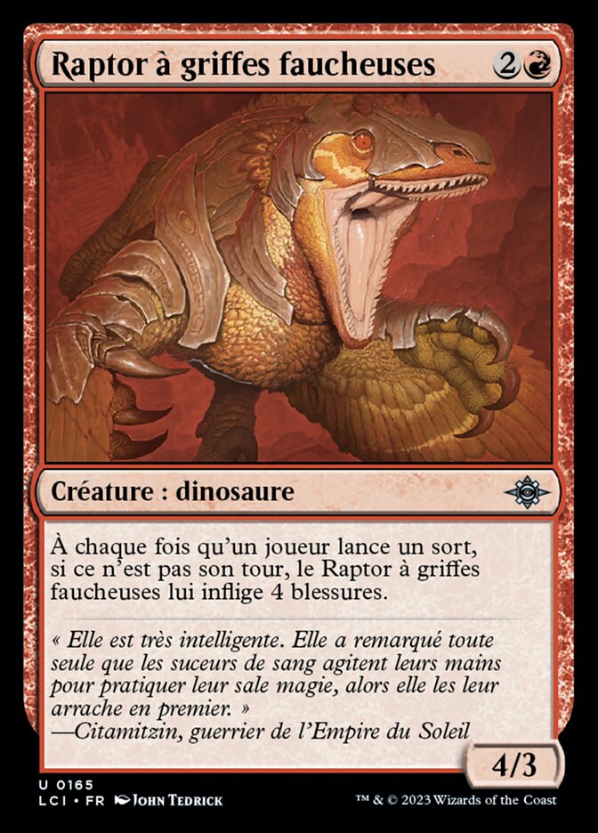 image Raptor à griffes faucheuses