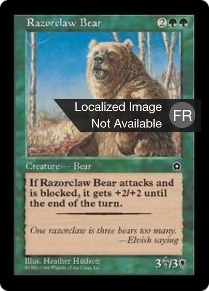 image Ours aux griffes rasoir