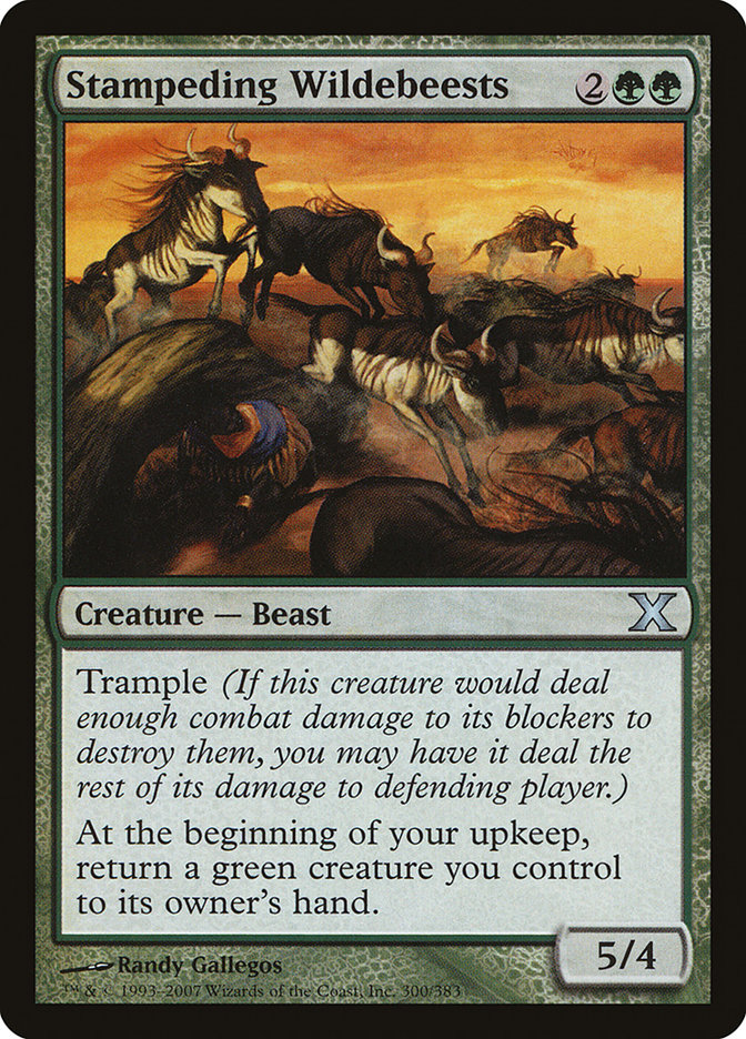 image Stampeding Wildebeests