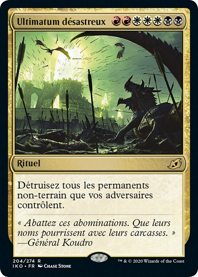 image Ultimatum désastreux