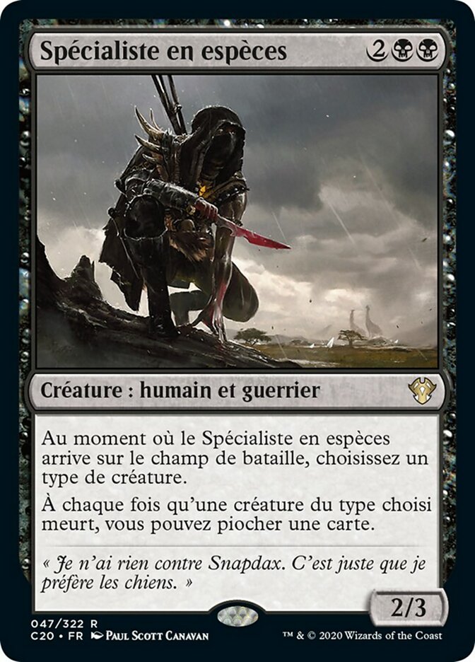 image Spécialiste en espèces