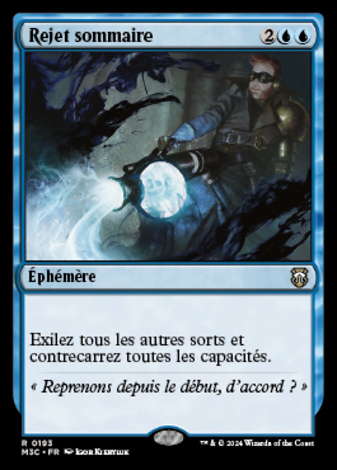 image Rejet sommaire